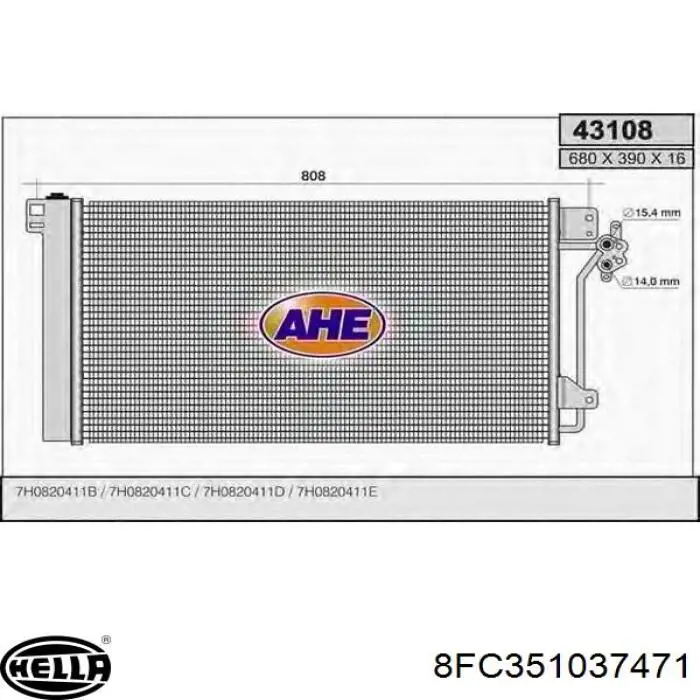 Condensador Ford XS4H8C342DB