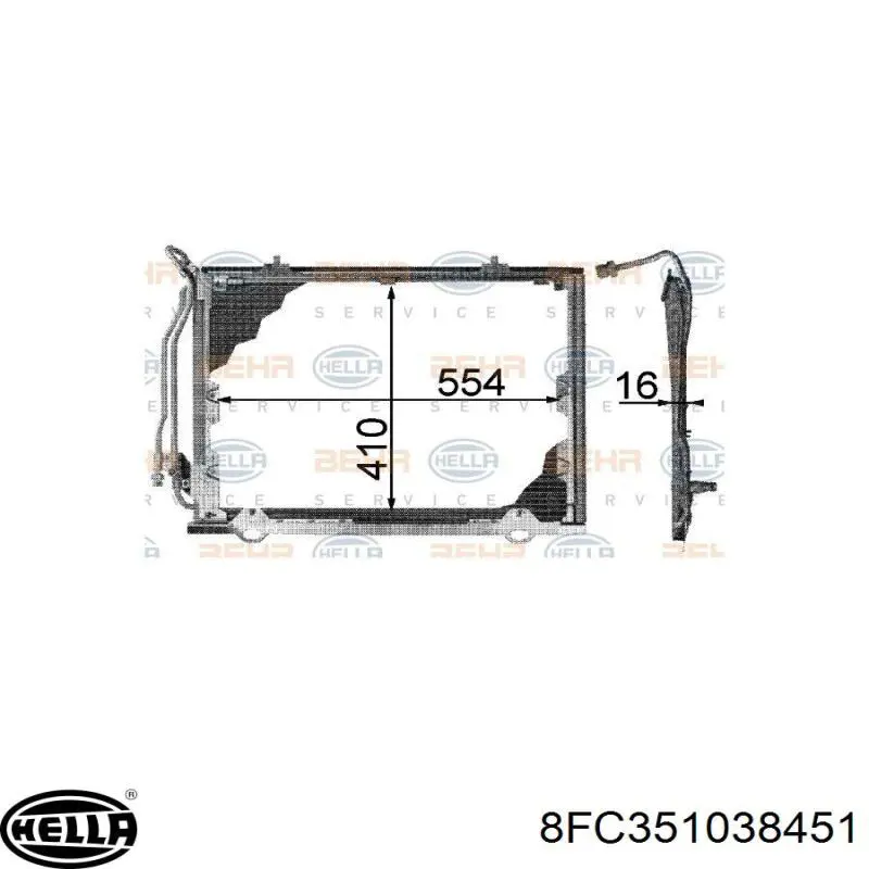 8FC351038451 HELLA condensador aire acondicionado