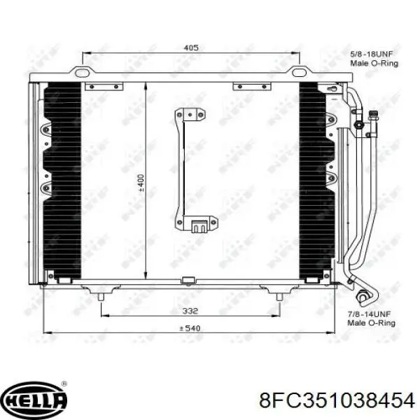 8FC351038454 HELLA condensador aire acondicionado