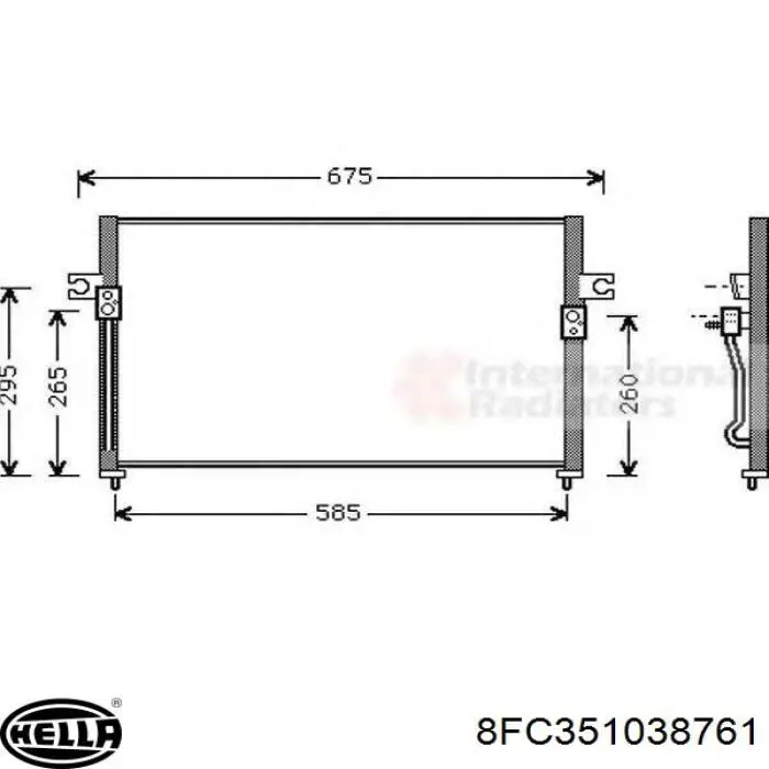 Condensador aire acondicionado 976064A250 Hyundai/Kia