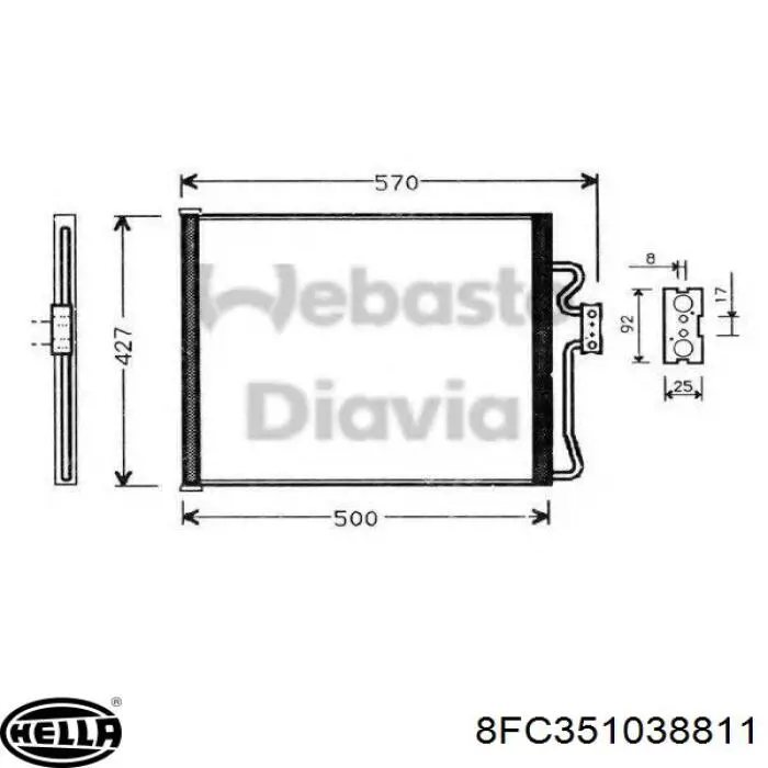 8FC351038811 HELLA condensador aire acondicionado