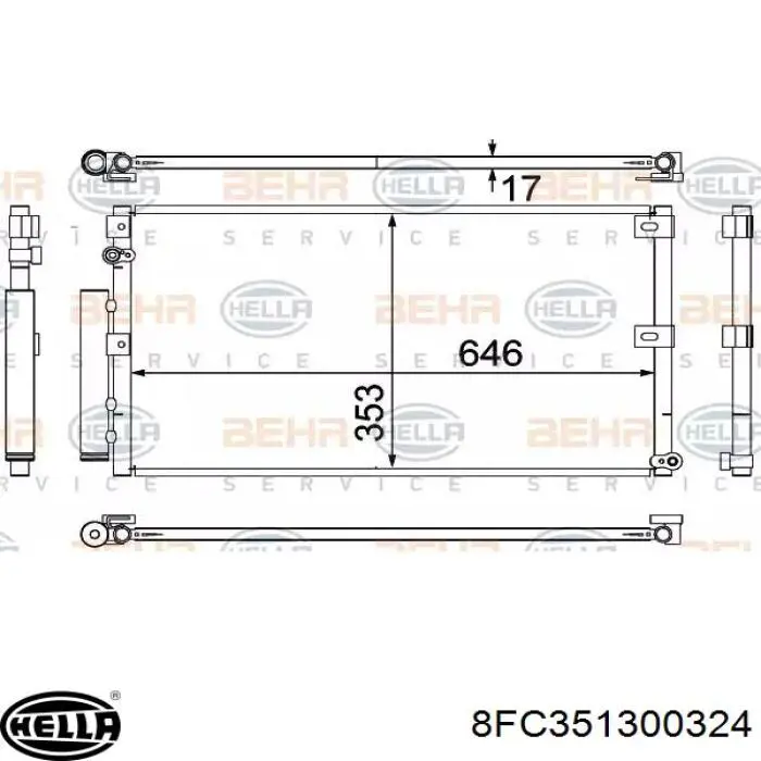 2S718C342DB Ford Radiador de aire acondicionado