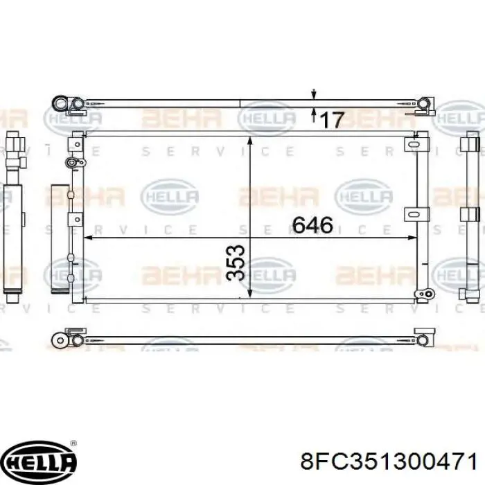 B25F61480B Mazda Radiador de aire acondicionado