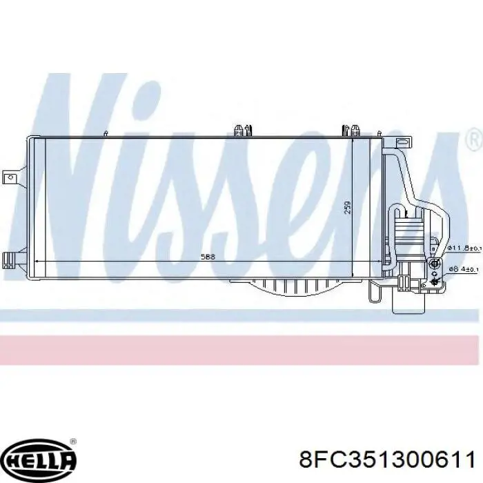 8FC351300611 HELLA condensador aire acondicionado