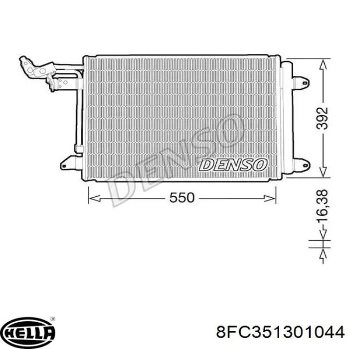 8FC351301044 HELLA condensador aire acondicionado