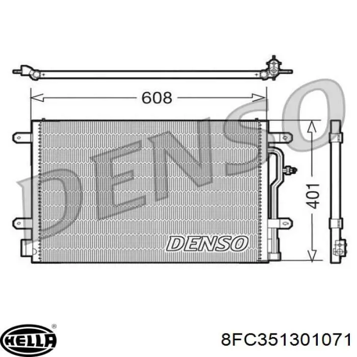 8FC351301-071 HELLA condensador aire acondicionado