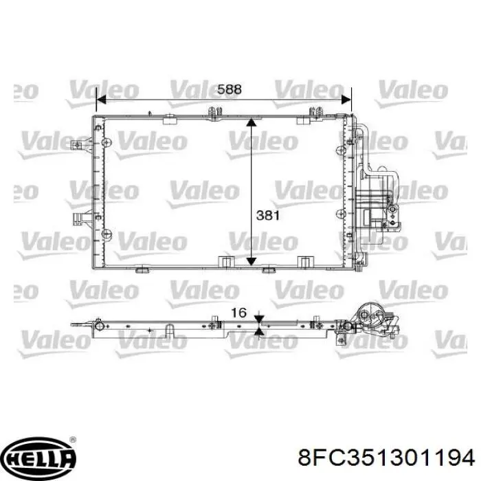1850114 Opel Radiador de aire acondicionado