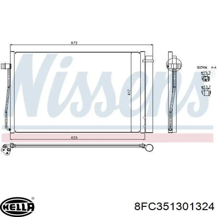 Comprar 8FC351301324 HELLA Condensador de aire acondicionado