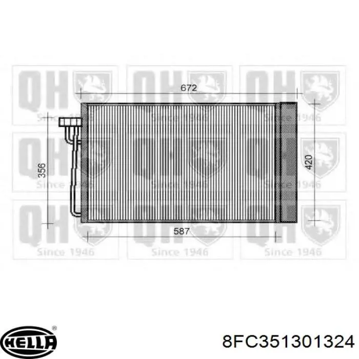 8FC351301324 HELLA Radiador de aire acondicionado
