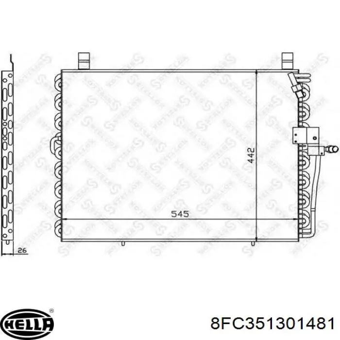 Kondensator Climatizzatore BEHR HELLA SERVICE 8FC 351 301-534 Con Filtro Essiccatore