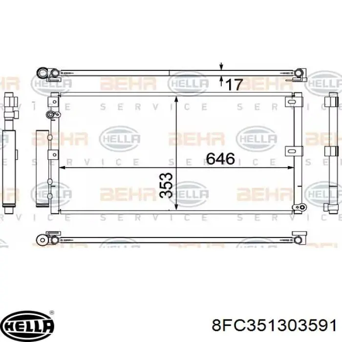 Condensador aire acondicionado 8200019382 Renault (RVI)