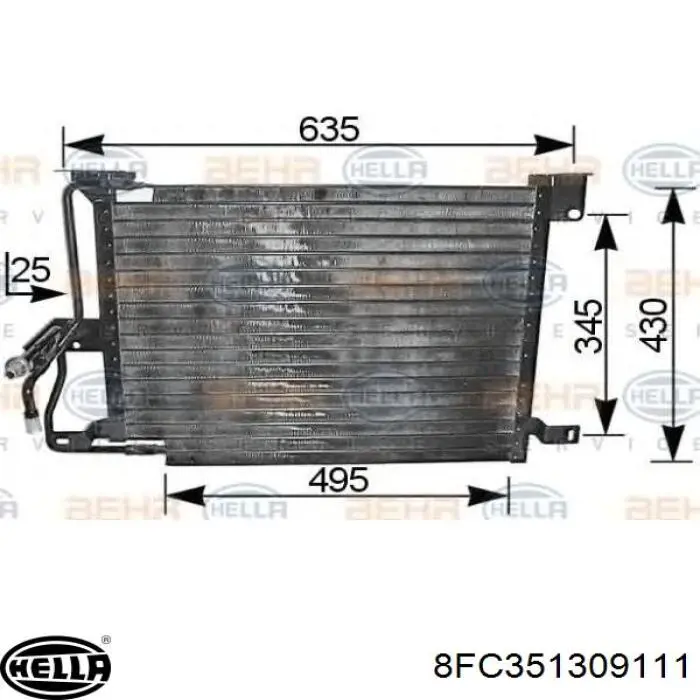 8FC351309111 HELLA condensador aire acondicionado