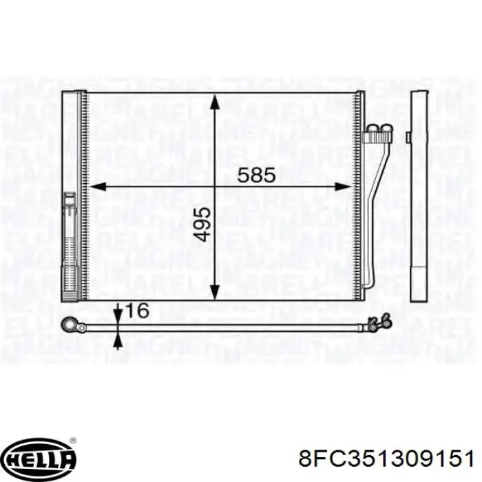 8FC351309151 HELLA condensador aire acondicionado