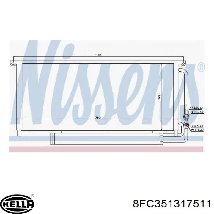 8FC351317511 HELLA condensador aire acondicionado