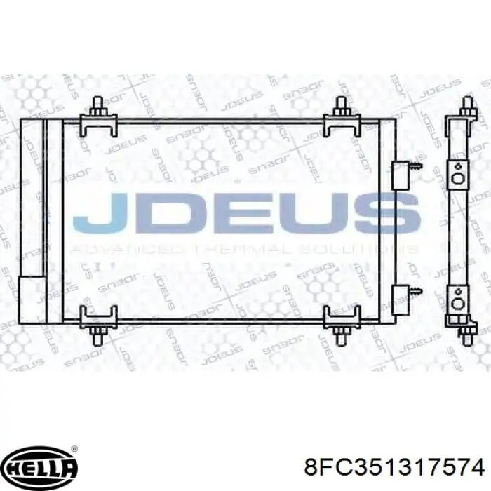 Condensador aire acondicionado 8FC351317574 HELLA