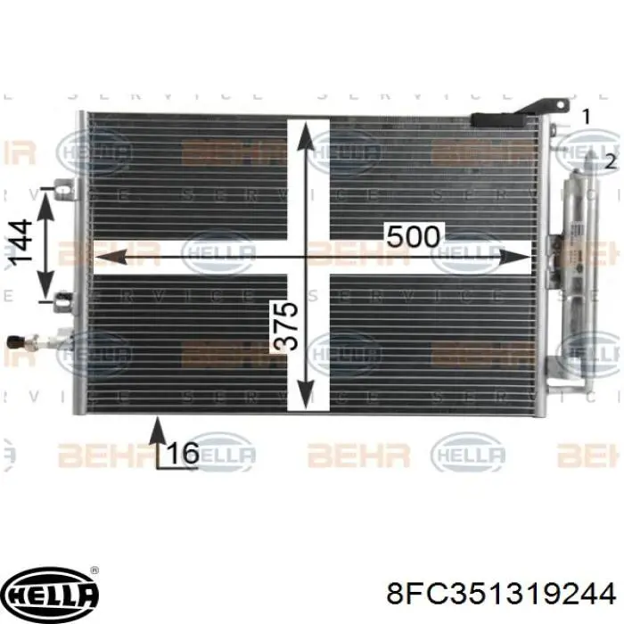 8FC351319244 HELLA condensador aire acondicionado