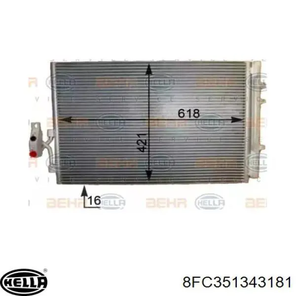 8FC351343181 HELLA condensador aire acondicionado