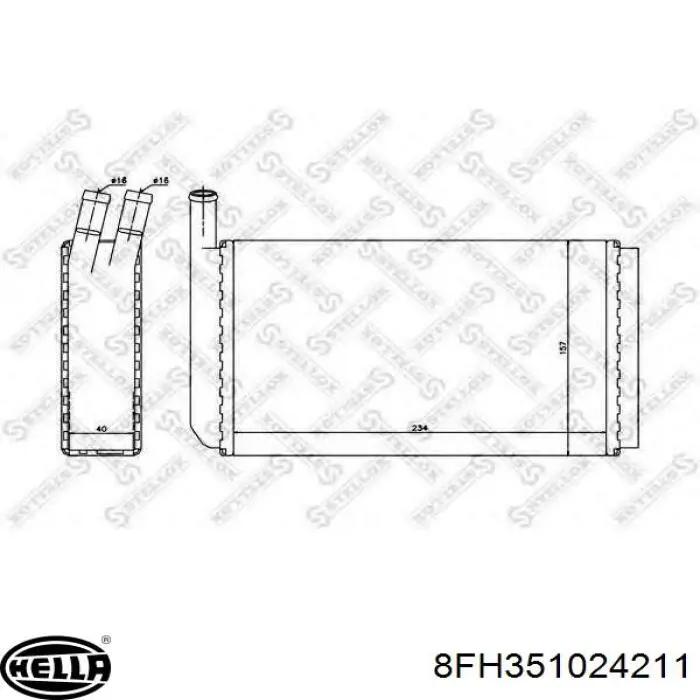 Radiador de calefacción Volkswagen Golf 1 17
