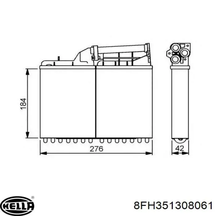 8FH351308061 HELLA radiador de calefacción