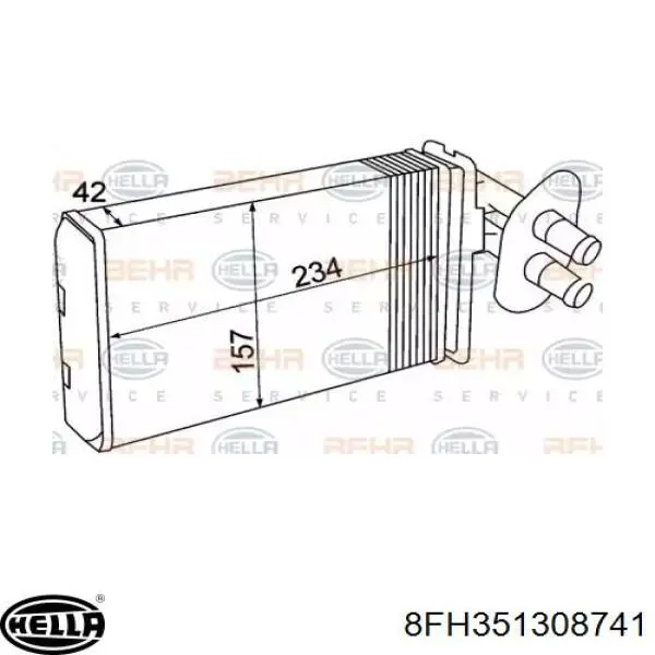 Comprar 8FH351308741 HELLA Radiador calefacción