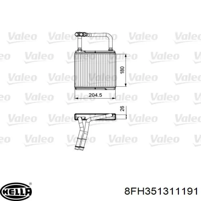 8FH351311191 HELLA radiador calefacción