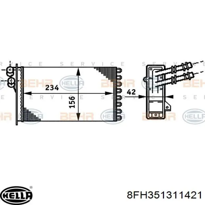 Comprar 8FH351311421 HELLA Radiador calefacción