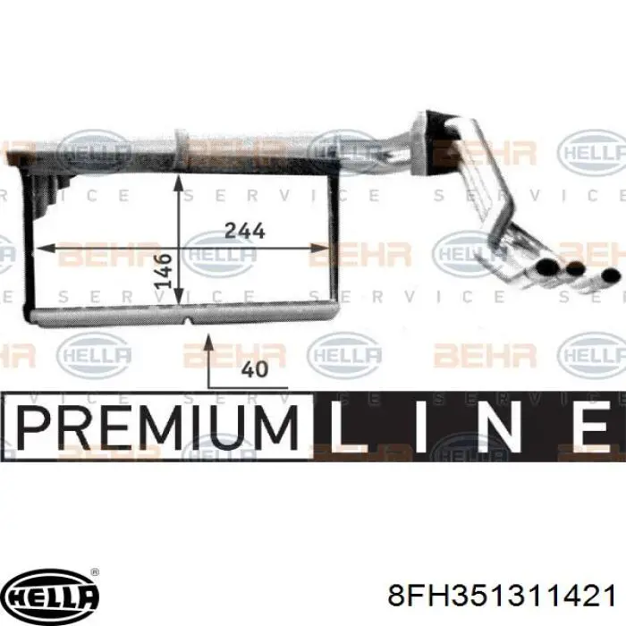 Radiador calefacción 8FH351311421 HELLA