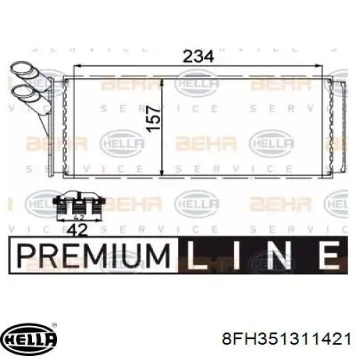 Comprar 8FH351311421 HELLA Radiador calefacción