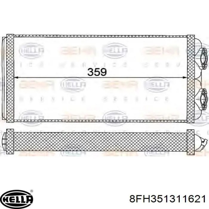 8FH351311621 HELLA Radiador interior