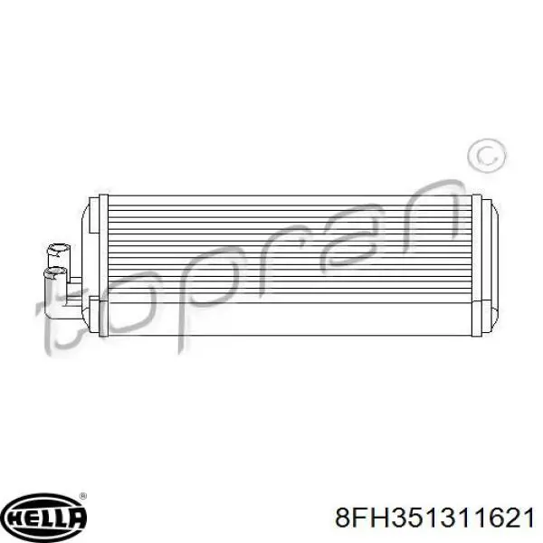 Radiador calefacción 8FH351311621 HELLA