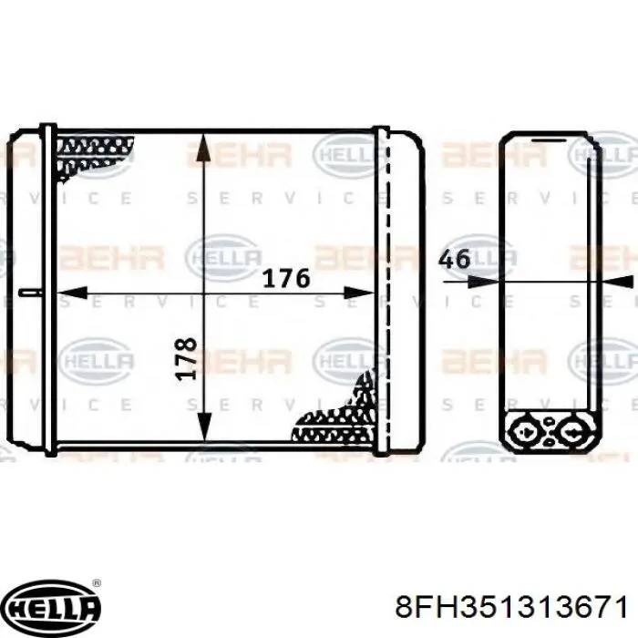 8FH351313671 HELLA radiador de calefacción