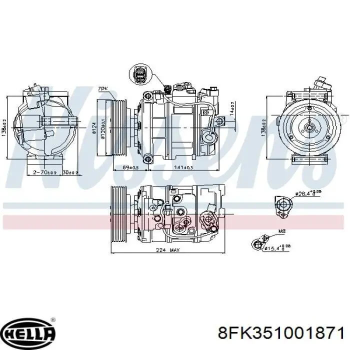 Comprar 95812601201 VAG Compresor de aire acondicionado coche