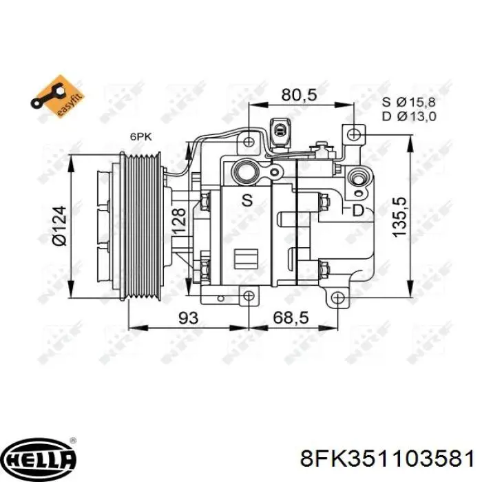Compresor de aire acondicionado H12A1AF4DWR MSG Rebuilding