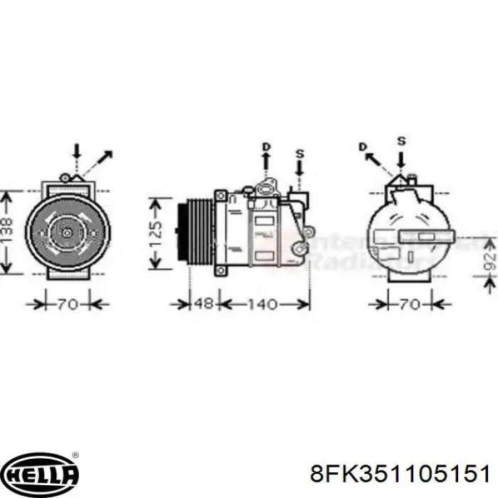 Compresor de aire acondicionado A001230281164 Mercedes