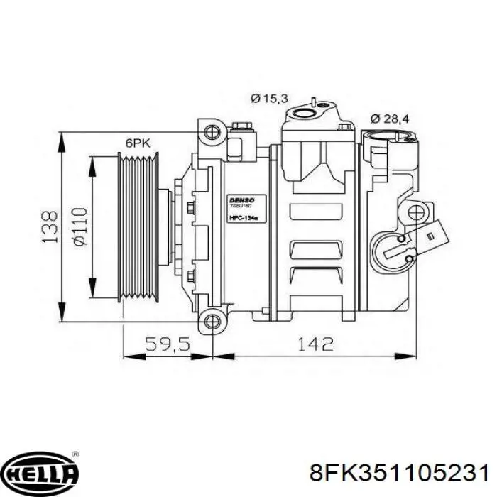 Compresor de ac Peugeot/Citroen 694777
