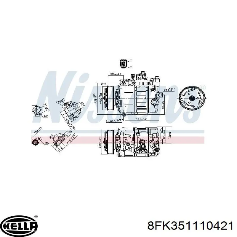 Compresor de ac HELLA 8FK351110421