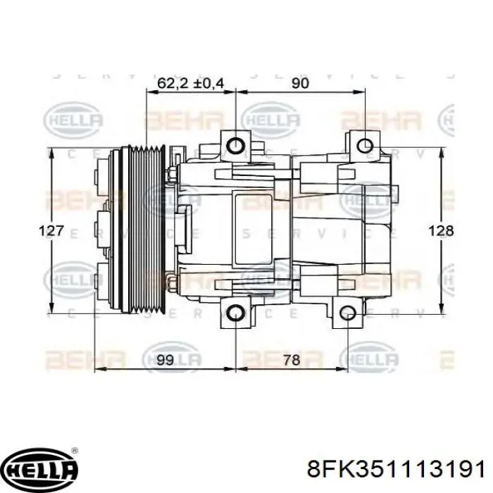 Compresor de aire acondicionado ACP128 Lucas
