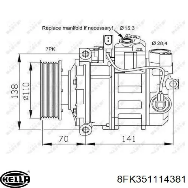 Compresor de ac VAG 3W0820803