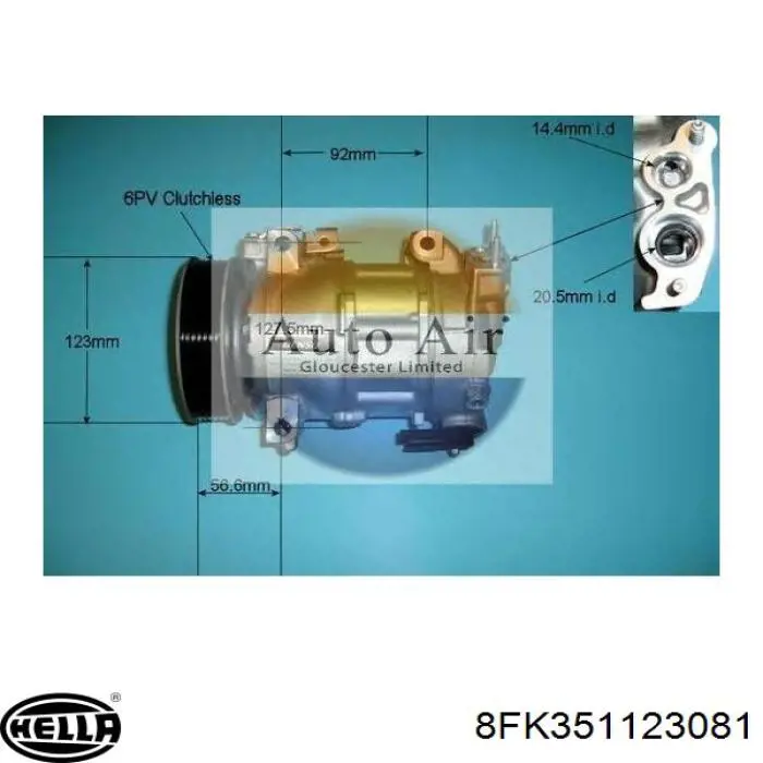 8FK351123081 HELLA compresor de aire acondicionado