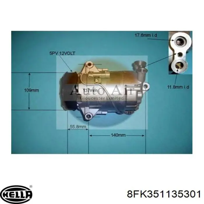 Compresor ac HELLA 8FK351135301 precio, desde 295,55 EUR