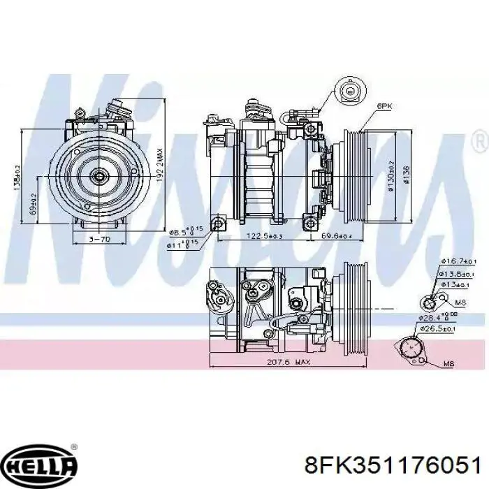 Compresor de aire acondicionado 71781763 Fiat/Alfa/Lancia