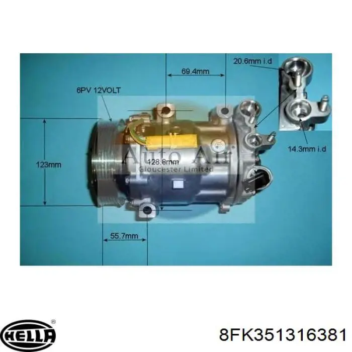 Compresor de aire acondicionado Peugeot 407 6E