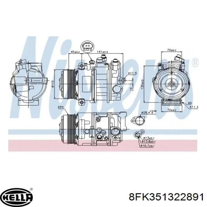 Compresor de aire acondicionado 4471804150 Mercedes