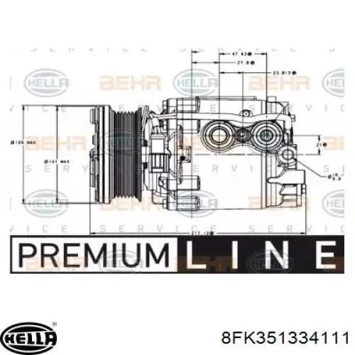 8FK351334111 HELLA compresor de aire acondicionado