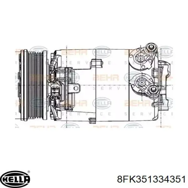 Compresor de aire acondicionado 8FK351334351 HELLA