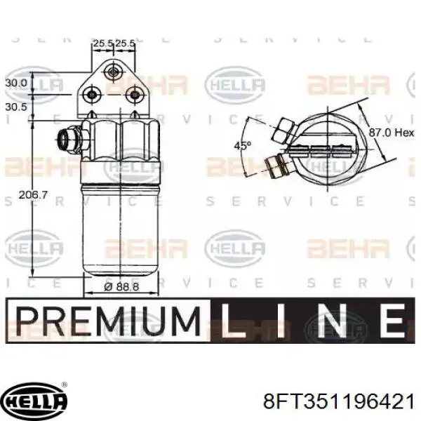 Filtro deshidratante VAG 701820191E