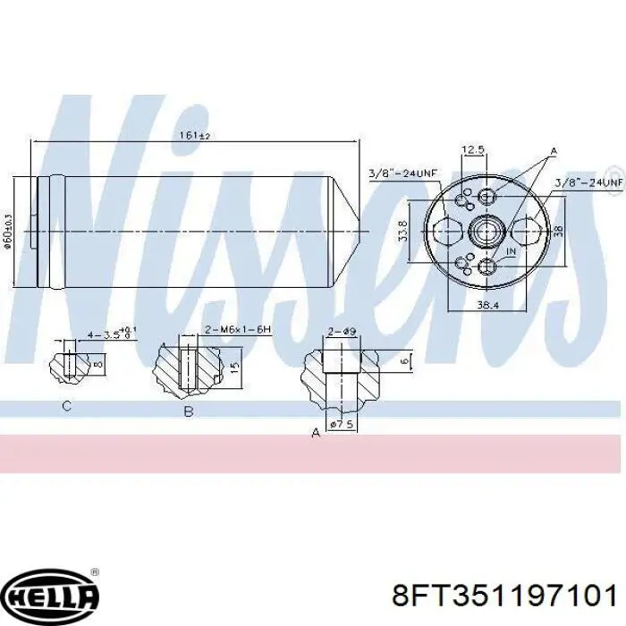 921313E610 Nissan receptor-secador del aire acondicionado