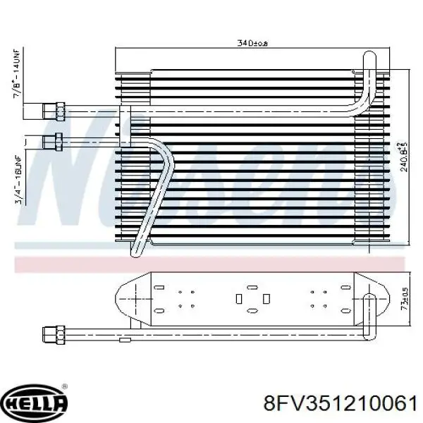 8FV351210061 HELLA evaporador, aire acondicionado