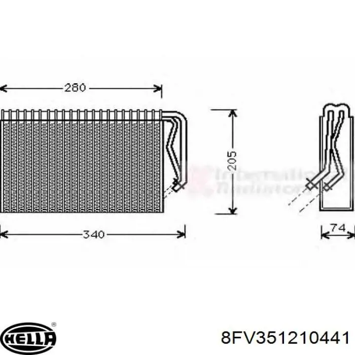 8FV351210441 HELLA evaporador, aire acondicionado