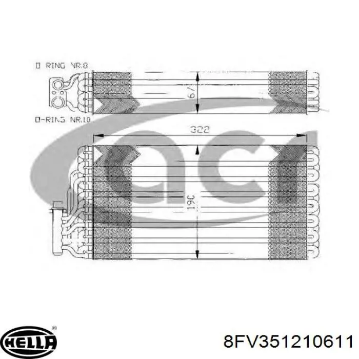  Evaporador de aire acondicionado Opel Omega 